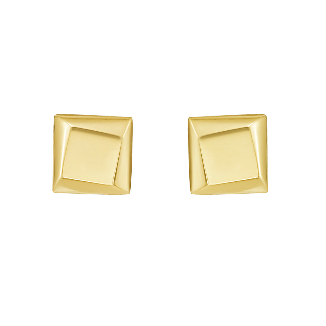 14K Flat Back Square Earrings