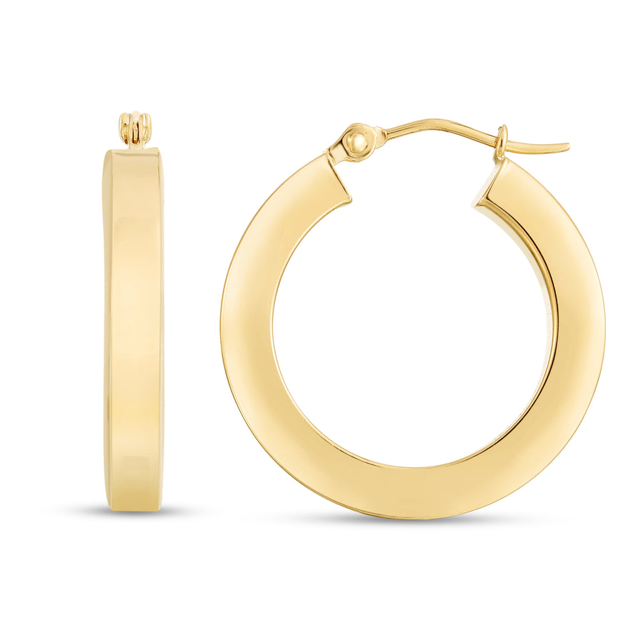 14K 3x20mm Wedding Band Hoops