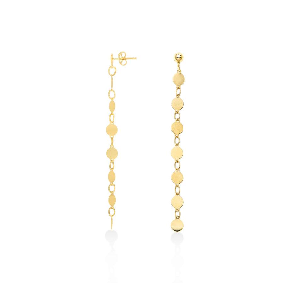 14K Gold Mirror Chain Drop Earring