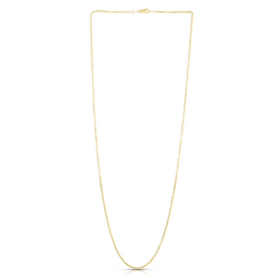 18K Gold 1.9mm Diamond Cut Cable Chain