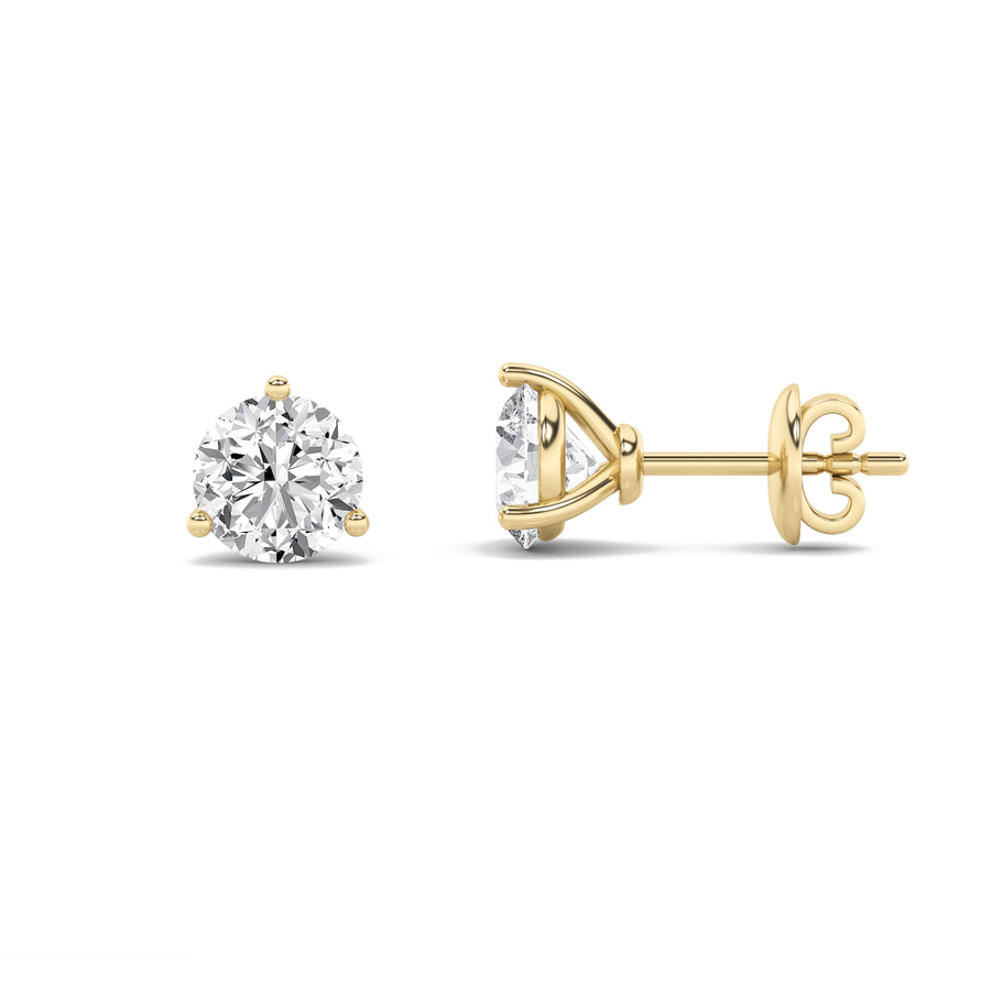 14KY Lab Diamond Stud Earrings 1.5ctw F+VS+ Premium