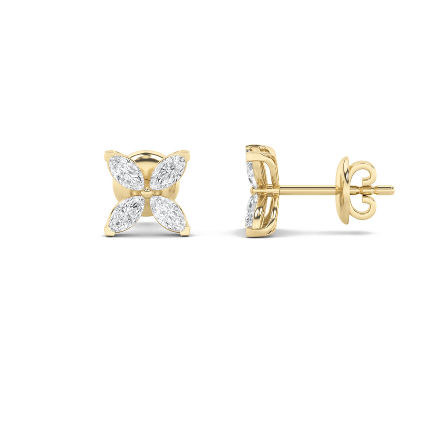 14KY 1.5ct Lab Diamond Marquise Stud Earrings