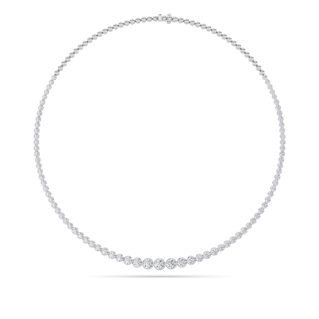 14KW 7ct F+ VS+ Lab Diamond Tennis Necklace