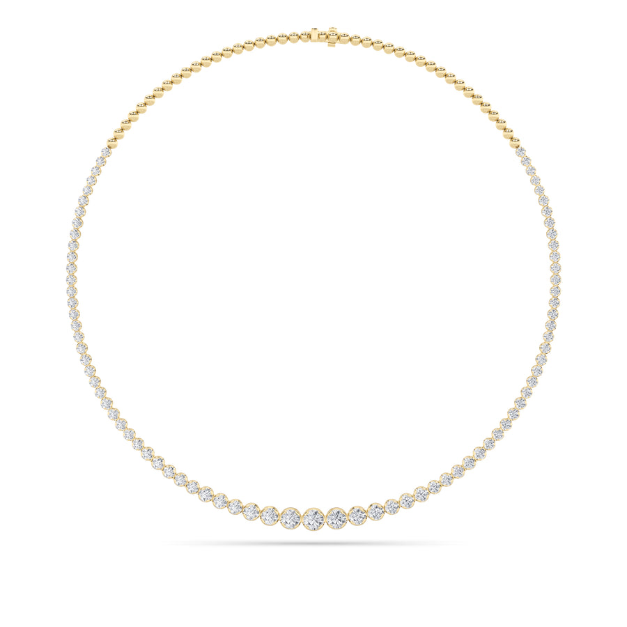 14KY 7ctw Lab Diamond Tennis Necklace F+VS+