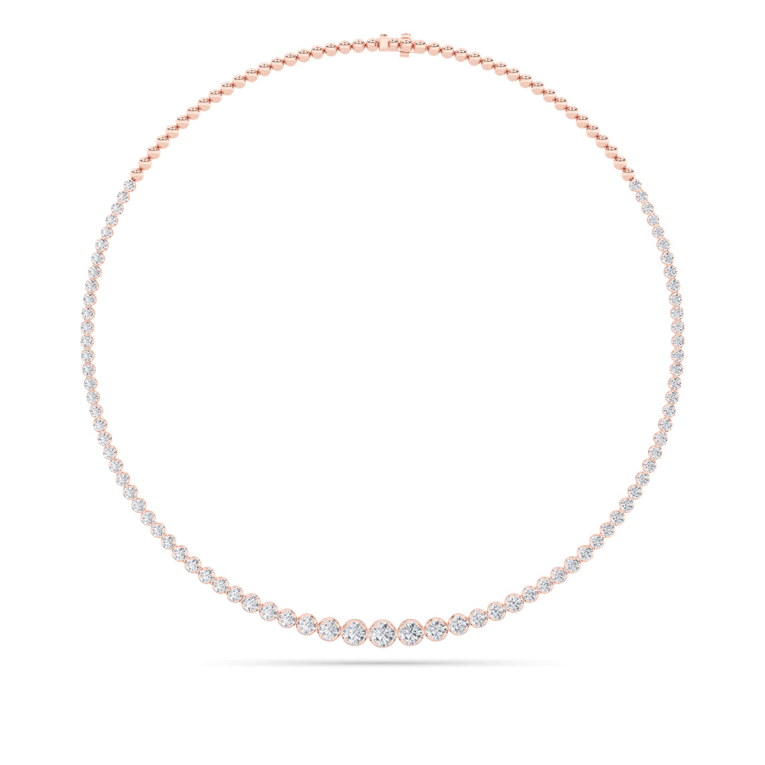 14KR 10ct Lab Diamond Tennis Necklace F+VS+