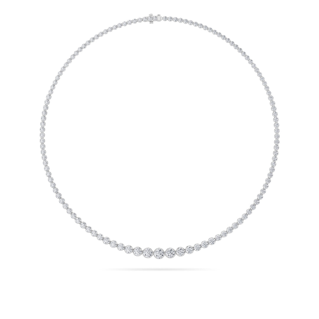 14KW 10ctw Lab Diamond F+VS+ Tennis Necklace