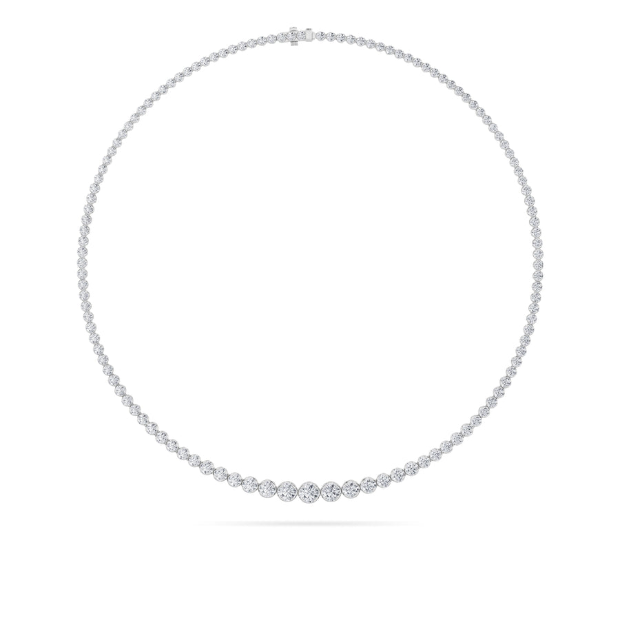 14KW 7ct F+VS Lab Diamond Tennis Necklace