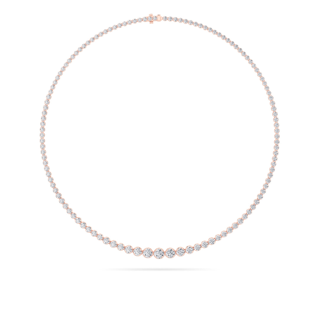 14K Rose Gold 9.8ctw Lab Diamond Tennis Necklace