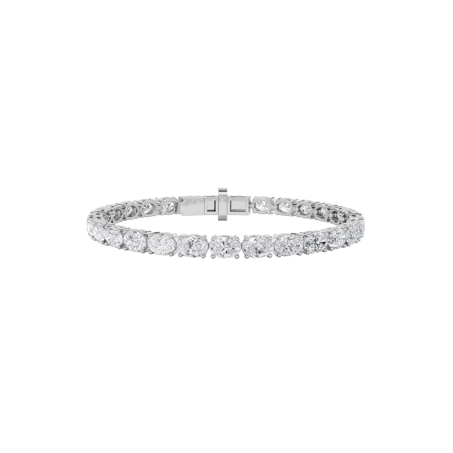 14K White Gold 10.5ct Lab Diamond Oval Bracelet