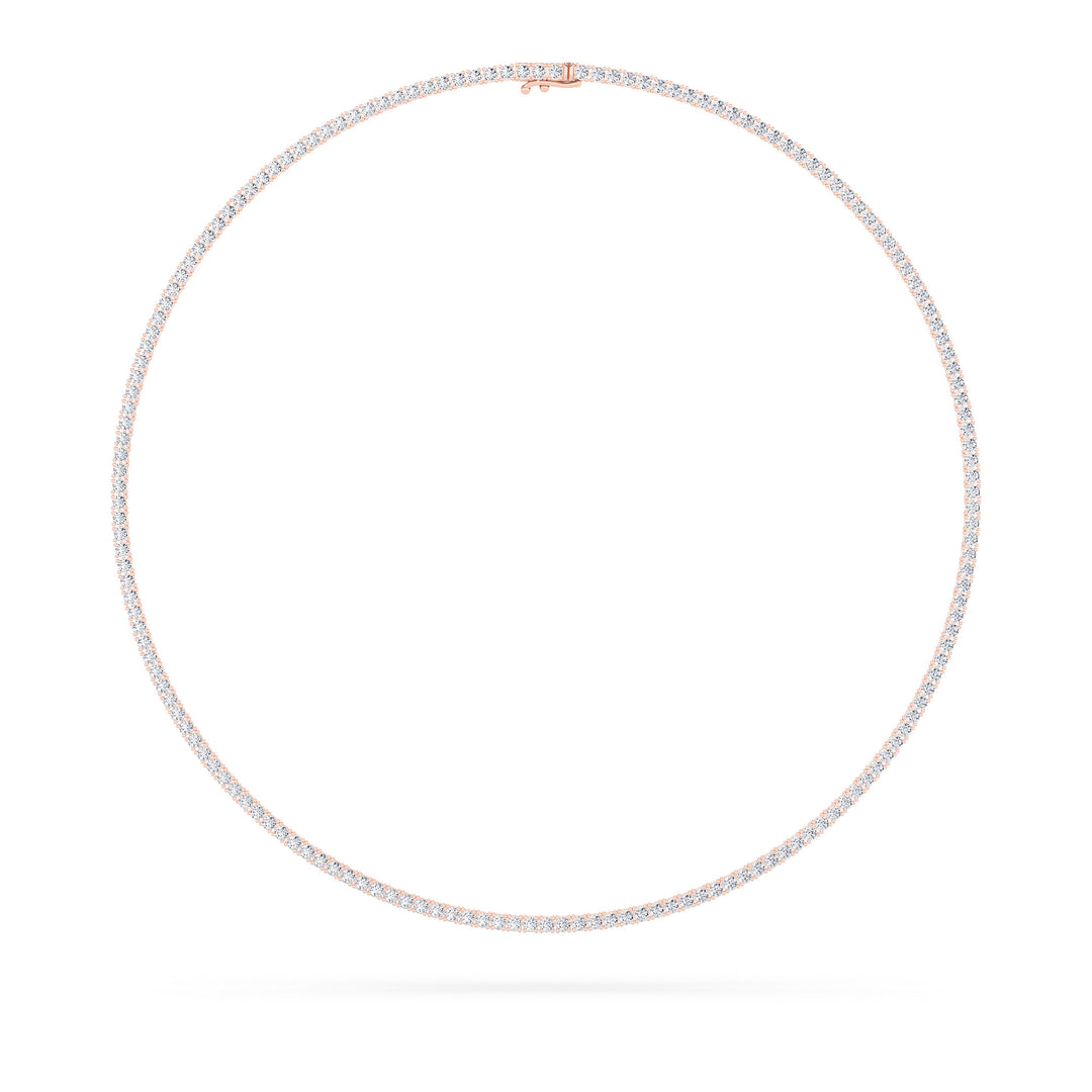 14K Rose Gold 10ctw F+VS+ Lab Diamond Tennis Necklace