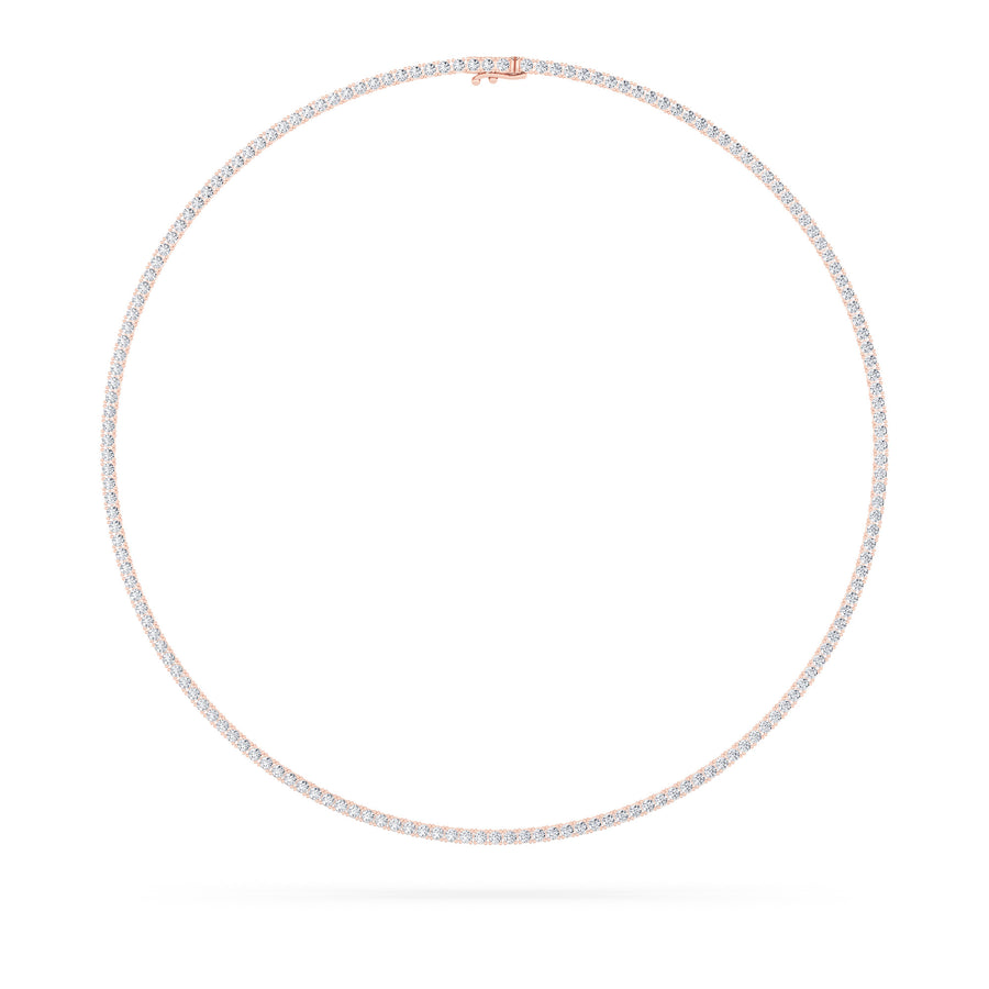 14K Rose Gold 10ctw F+VS+ Lab Diamond Tennis Necklace
