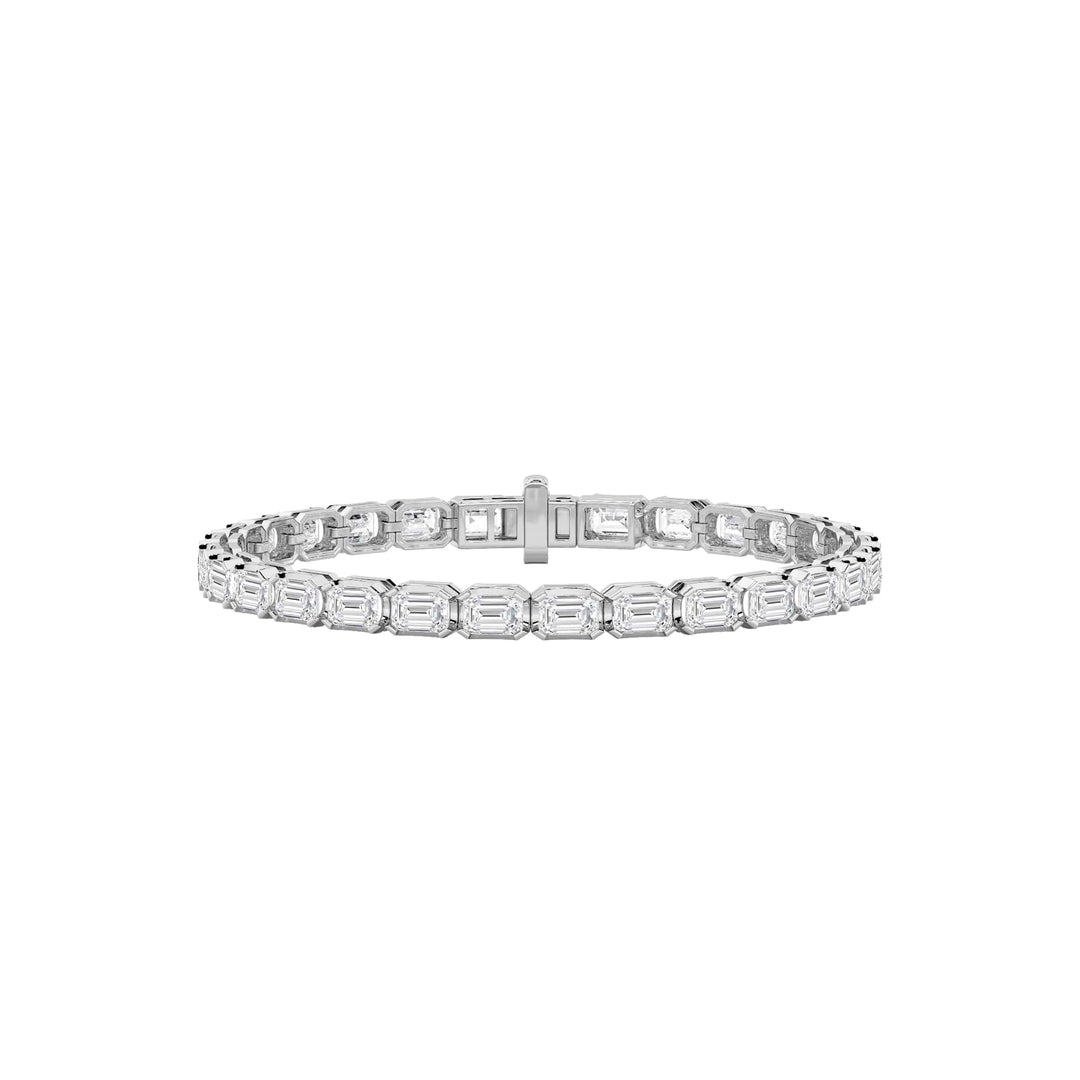 14KW 10ctw Lab Diamond Tennis Bracelet F+VS+