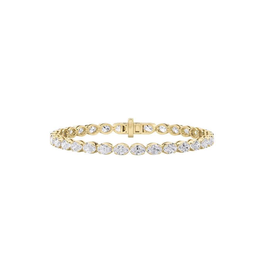 14KY 11ctw Lab Diamond Oval Center Statement Bracelet