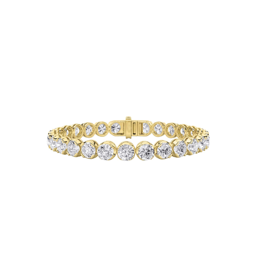 14K YG 12ctw Lab Diamond Tennis Bracelet 7""