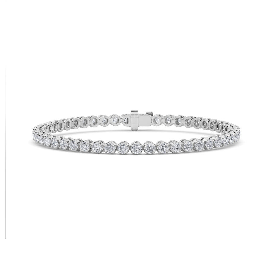 14KW 12ctw Lab Diamond Tennis Bracelet F+VS