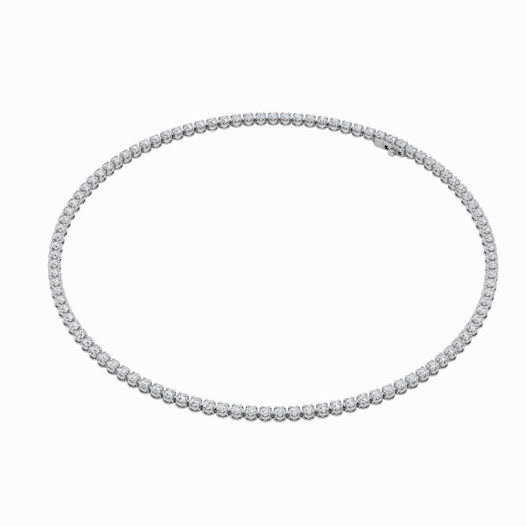 14KW 15ct Lab Diamond Tennis Necklace F+VS+