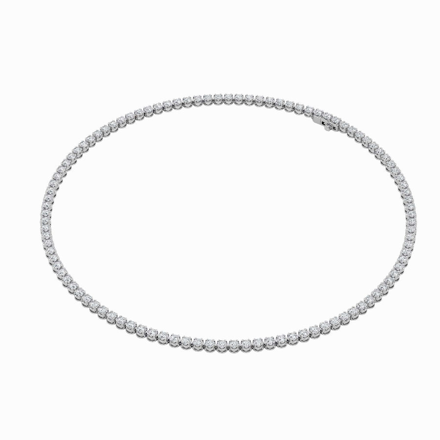 14KW 15ct Lab Diamond Tennis Necklace F+VS+