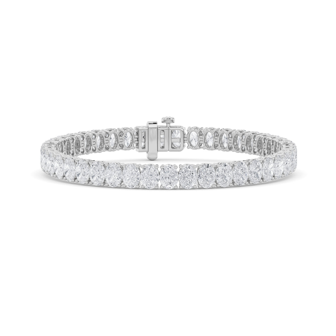 14K White Gold 9ctw Lab Diamond Tennis Bracelet F+VS+