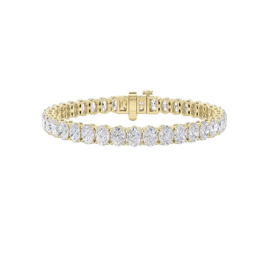 14KY 12.5ctw Lab Diamond Oval Accent Bracelet