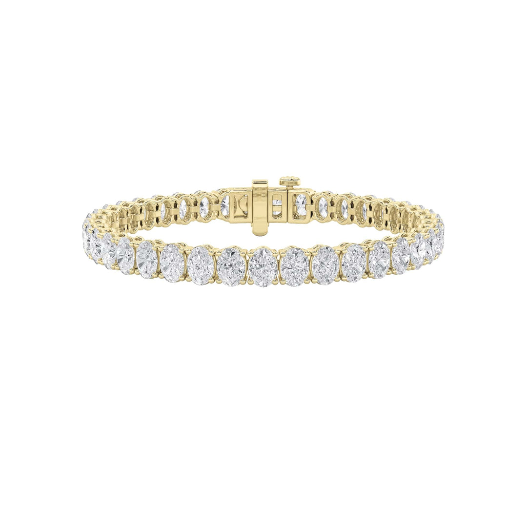 14KY 16.5ctw Lab Diamond Oval Statement Bracelet
