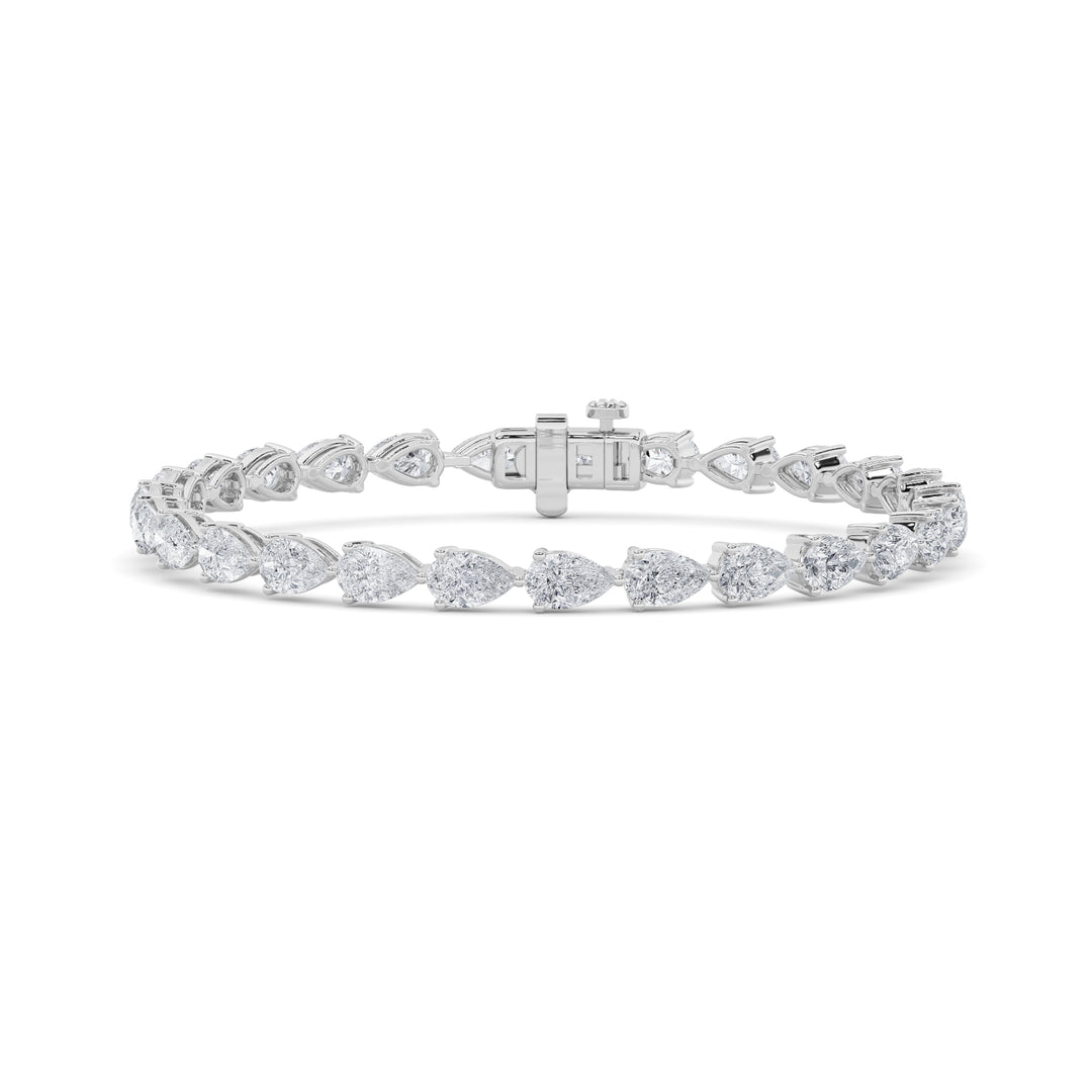 14KW 12ctw Lab Diamond Tennis Bracelet F+VS+