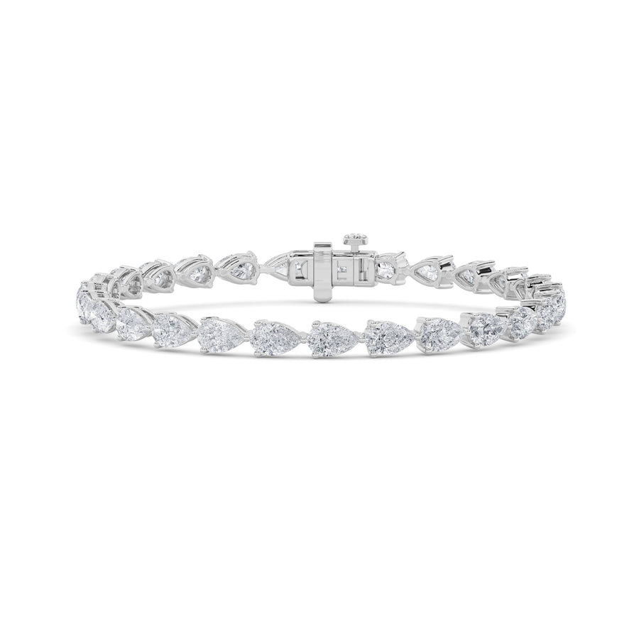 14KW 12ctw Lab Diamond Tennis Bracelet F+VS+