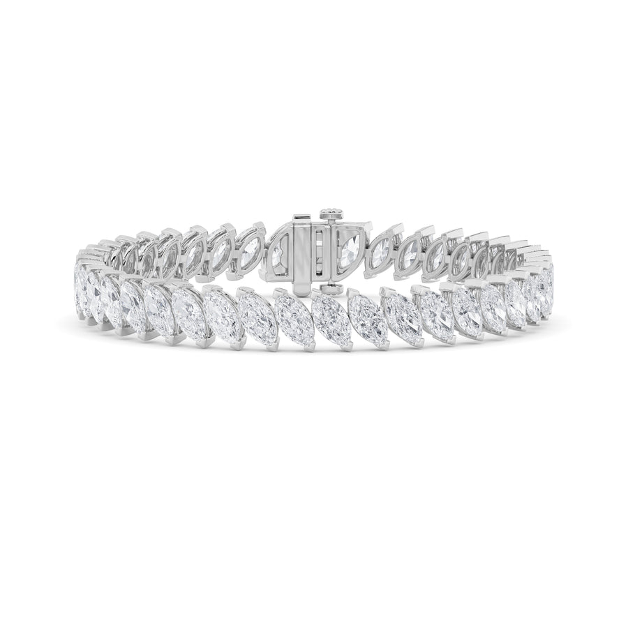 14KW 16.4ct Lab Diamond Tennis Bracelet G+VS+