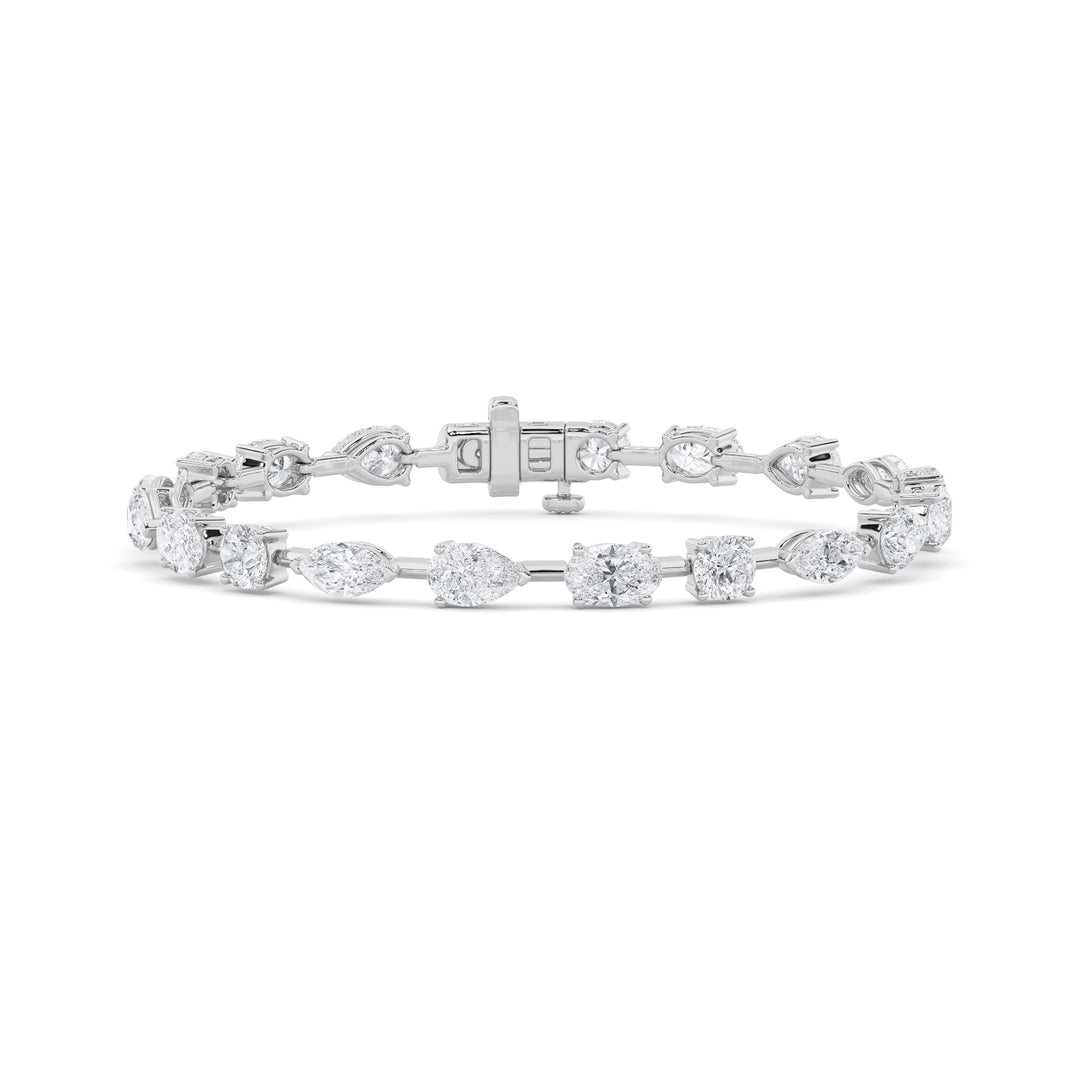 14KW 7.3ct F+ VVS+ Lab Diamond Tennis Bracelet