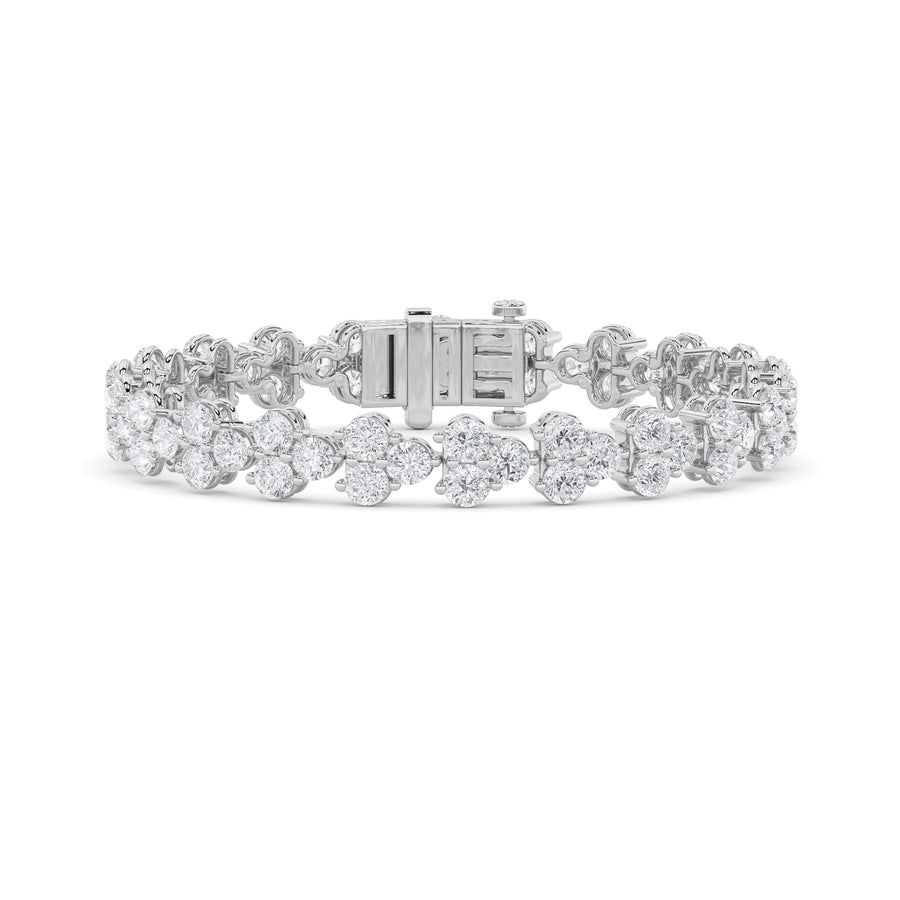 14KW 13ct Lab Diamond Tennis Bracelet F+VS+