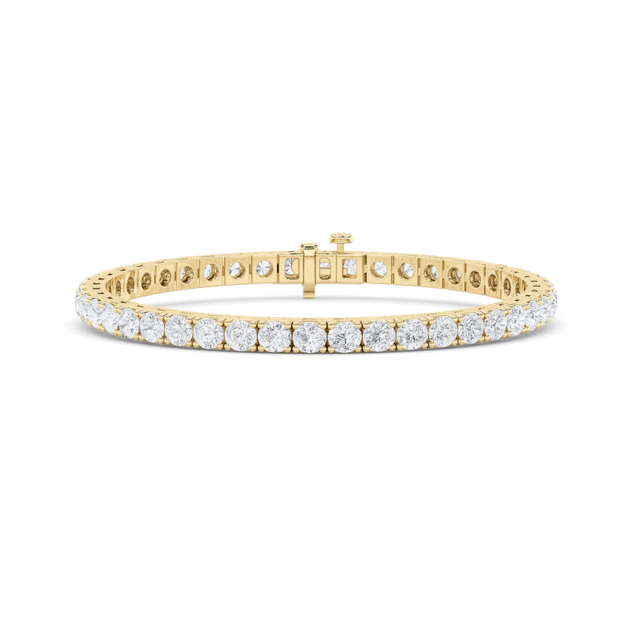 14KY 9ctw Lab Diamond Tennis Bracelet F+VS+ 7""