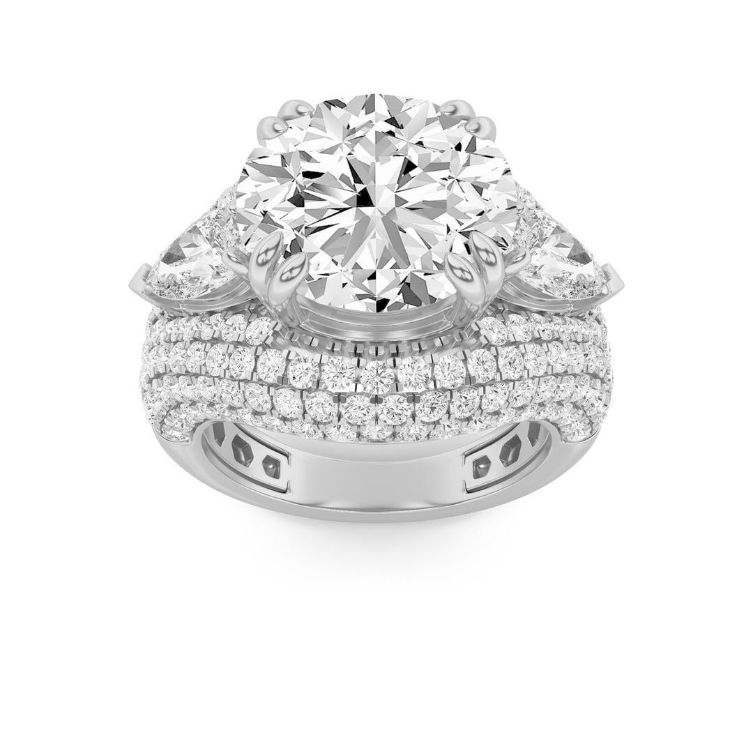 14KW 8.6ct Lab Diamond Three-Stone Engagement Ring