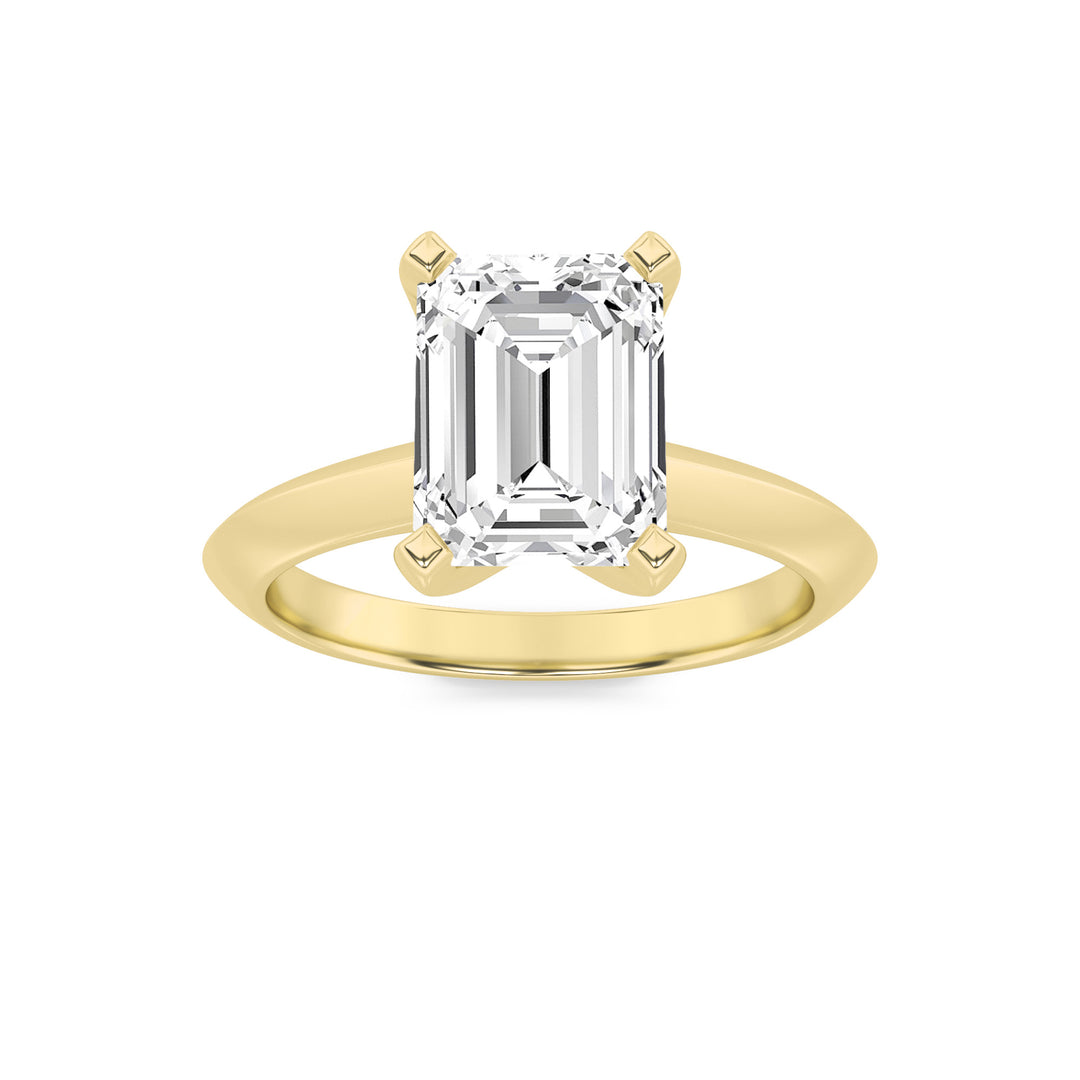 14KY 1ct Lab Diamond Emerald Solitaire Ring