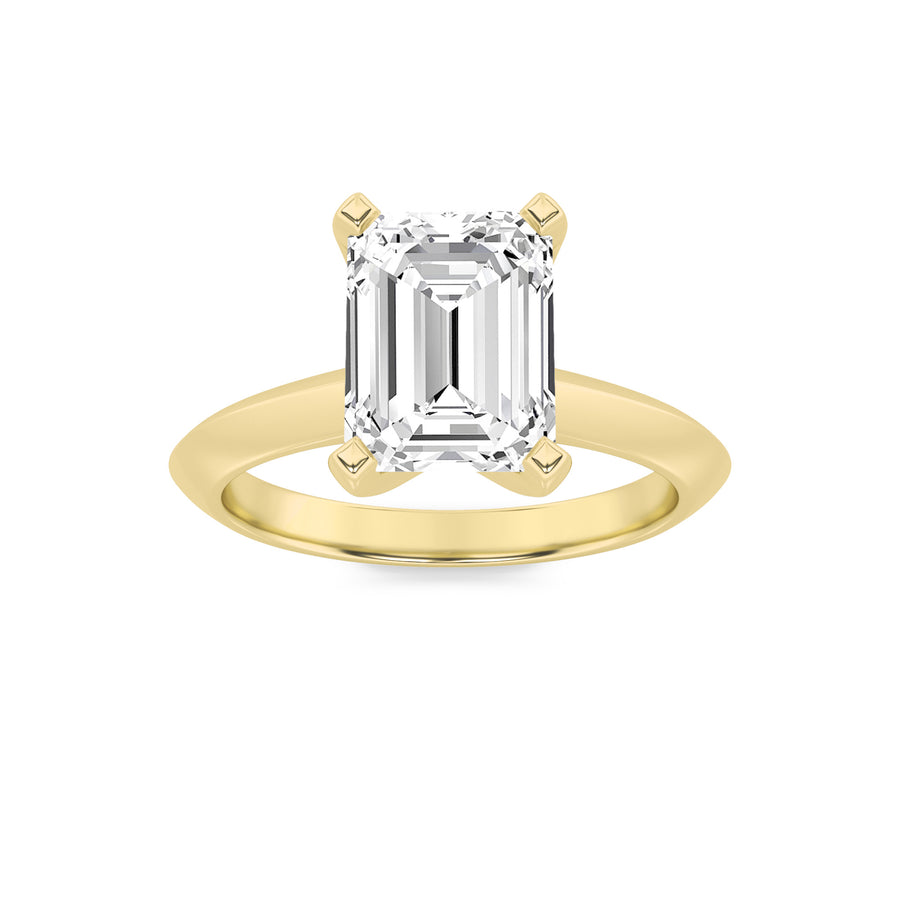 14KY 1ct Lab Diamond Emerald Solitaire Ring