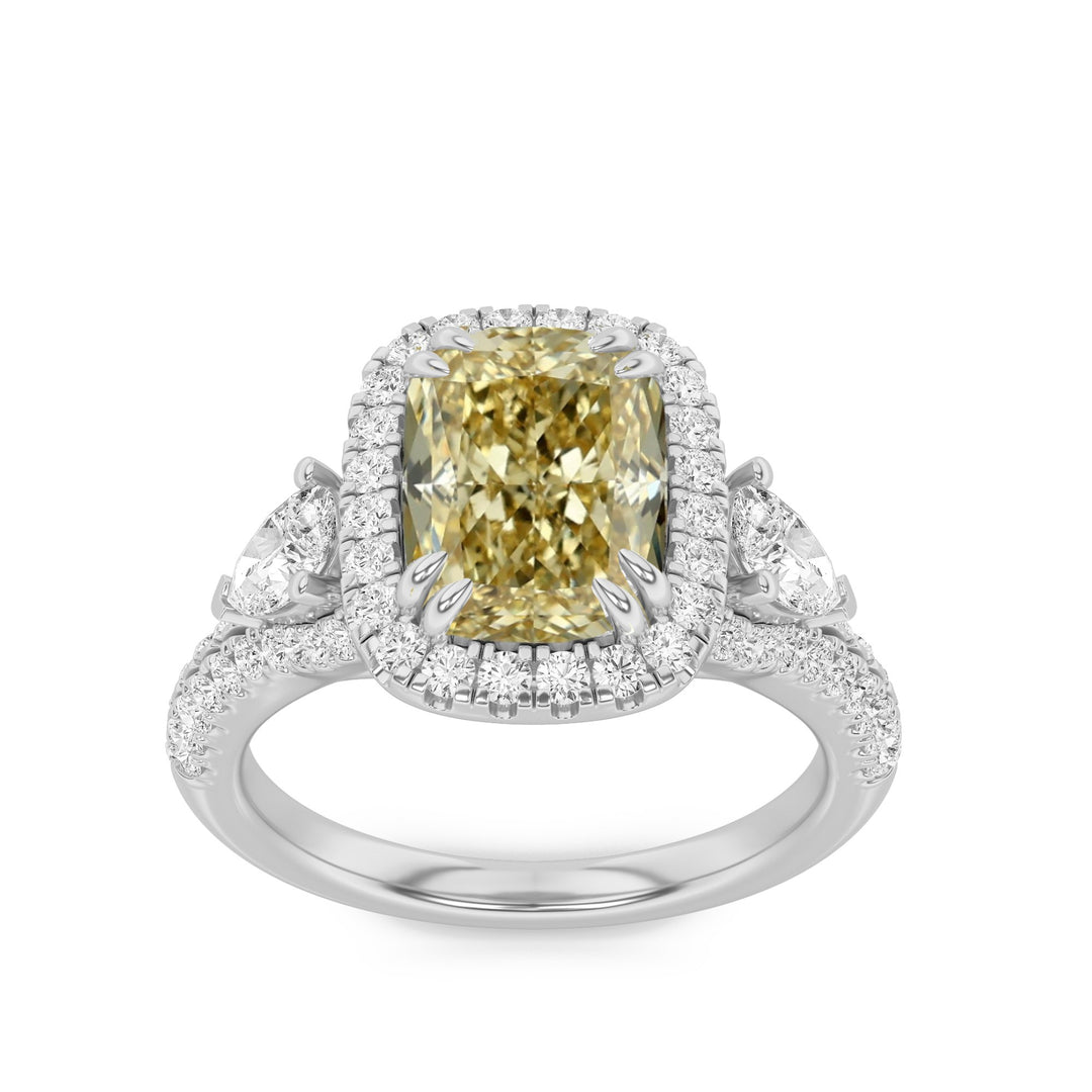 14KW 4.82ct Lab Diamond Halo Engagement Ring