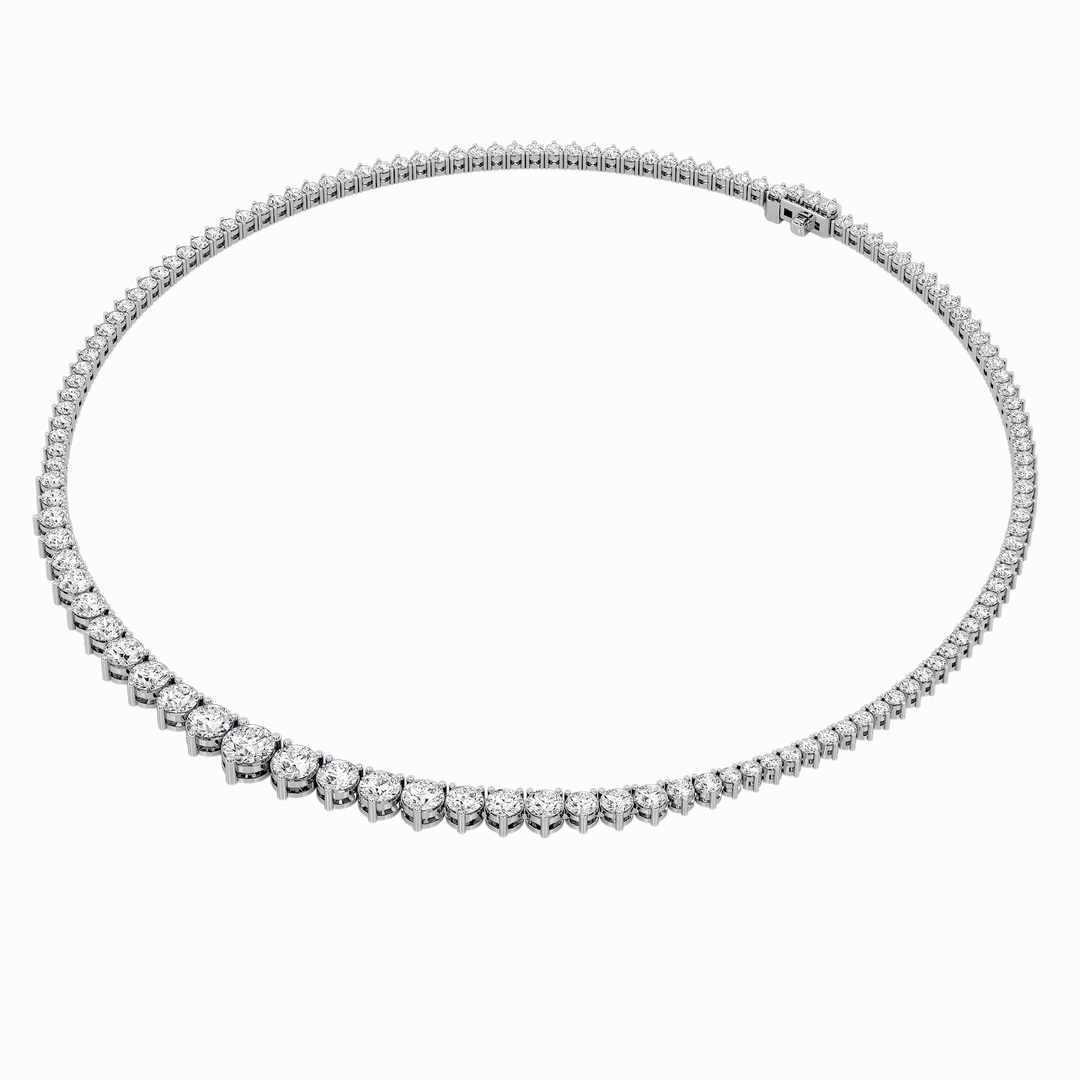 14K White Gold 10ct F+ VS+ Lab Diamond Tennis Necklace