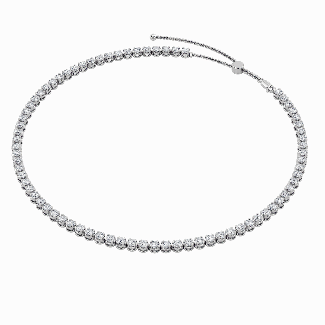 14KW 11ct Lab Diamond Tennis Necklace F+VS+