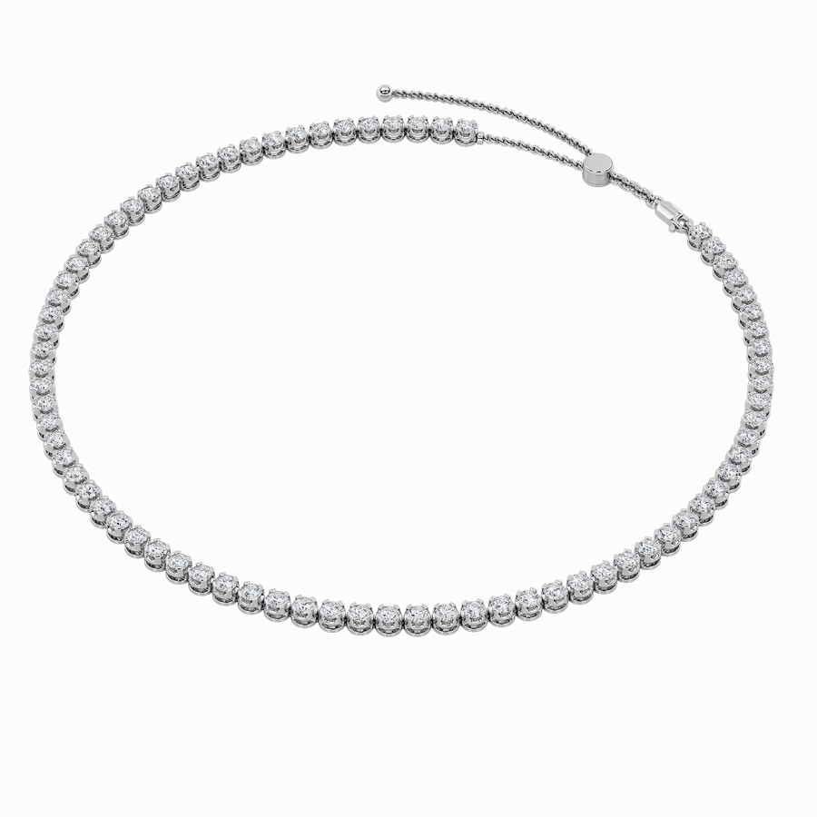 14KW 11ct Lab Diamond Tennis Necklace F+VS+