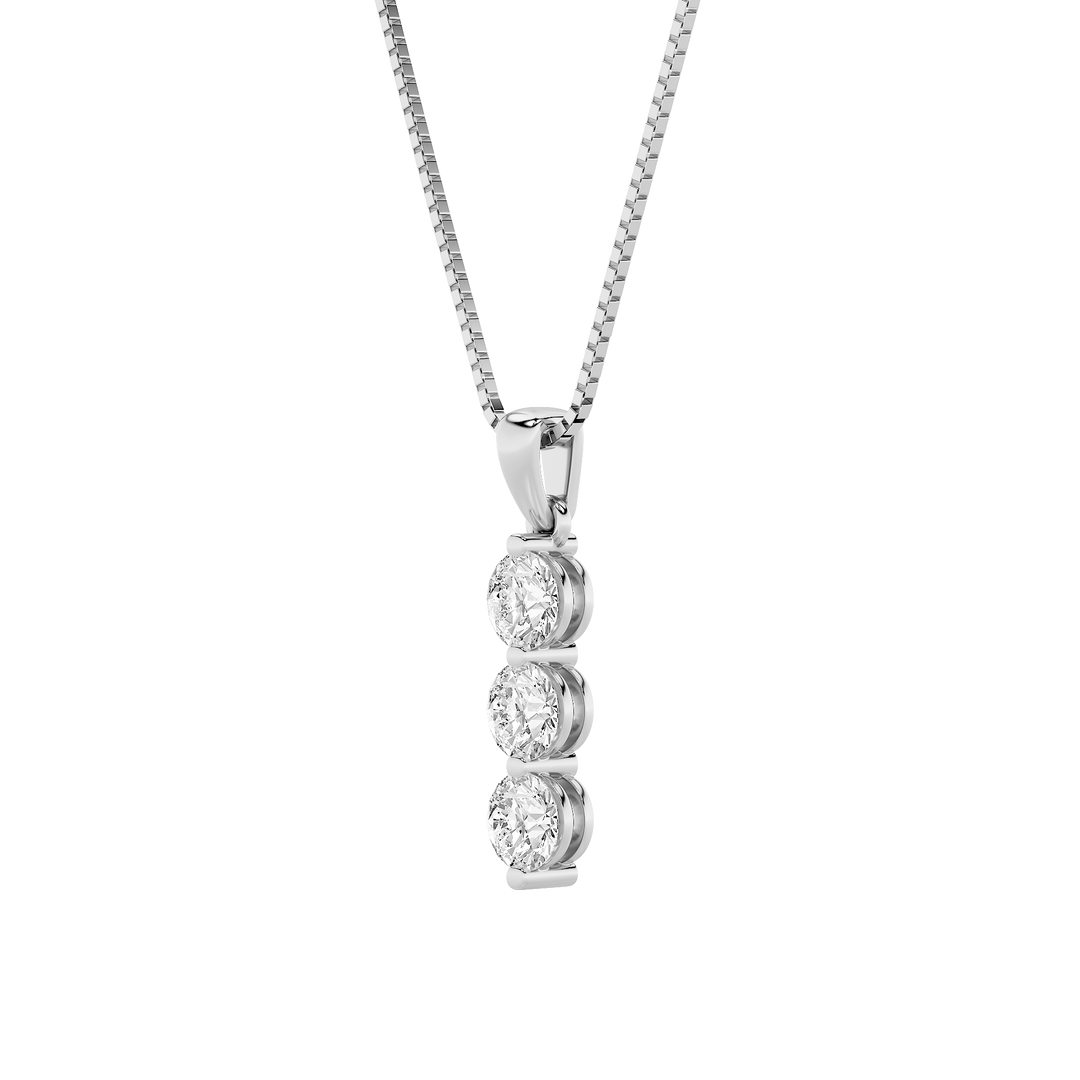 14K White Gold 1ct Lab Diamond Classic Pendant