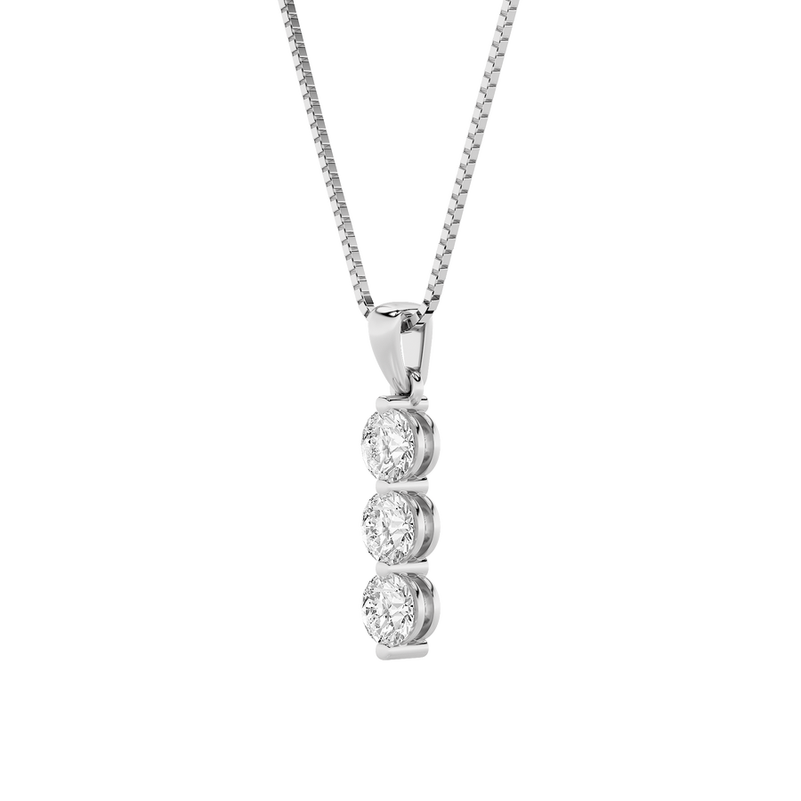 14K White Gold 1ct Lab Diamond Classic Pendant