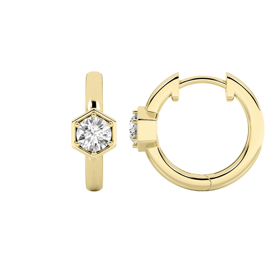 14KY Lab Diamond Huggie Earrings 0.5ctw F+VS+