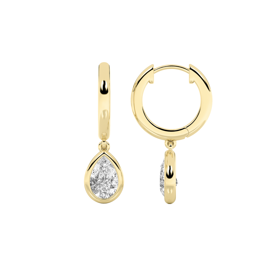 14KW 1ct Lab Diamond Dangle Earrings F+VS+