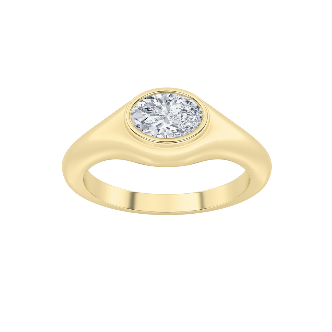 14KY 0.5ct Lab Oval Diamond Solitaire Ring