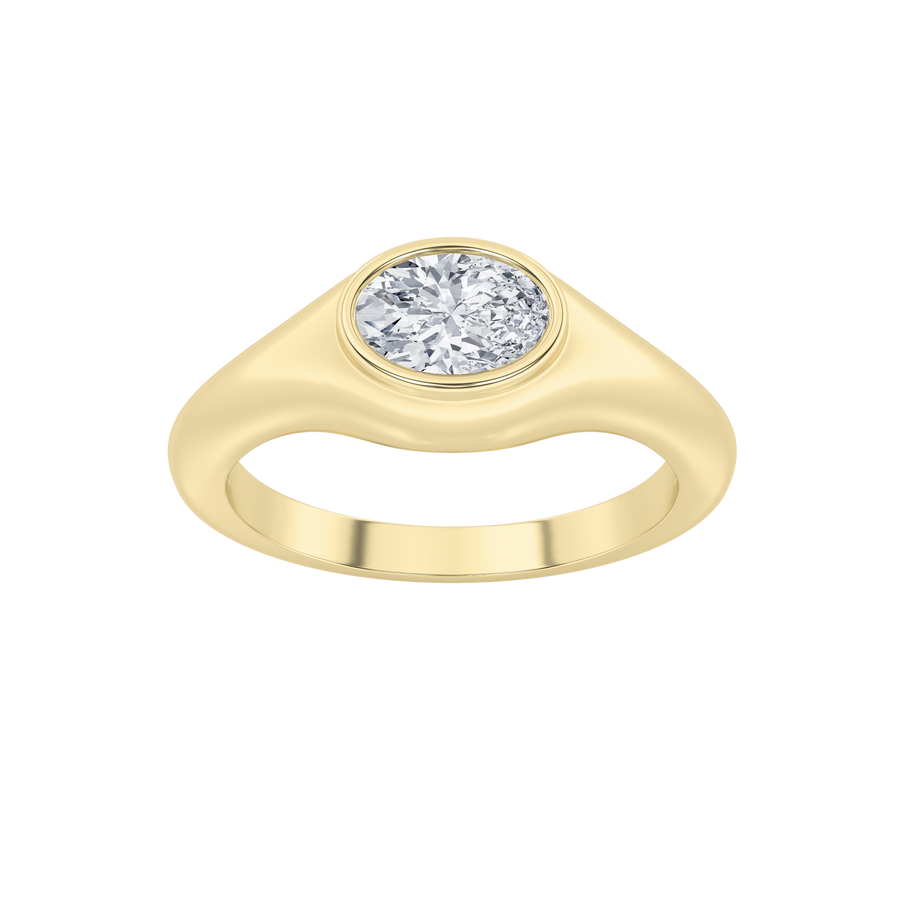 14KY 0.5ct Lab Oval Diamond Solitaire Ring