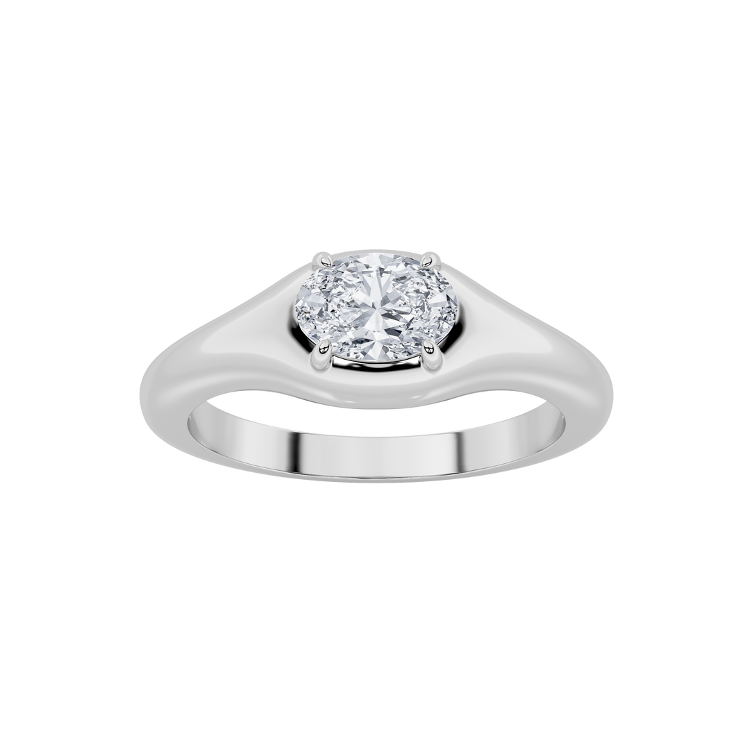 14KW 0.5ct Lab Diamond Oval Solitaire Engagement Ring