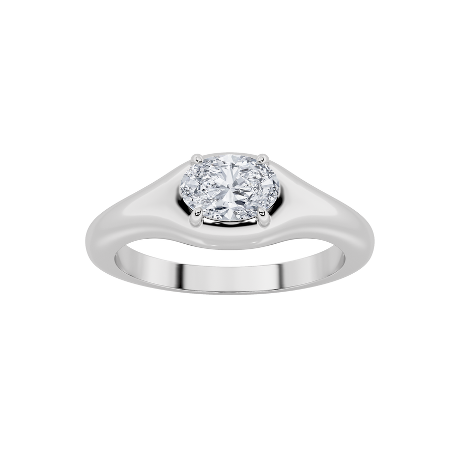14KW 0.5ct Lab Diamond Oval Solitaire Engagement Ring