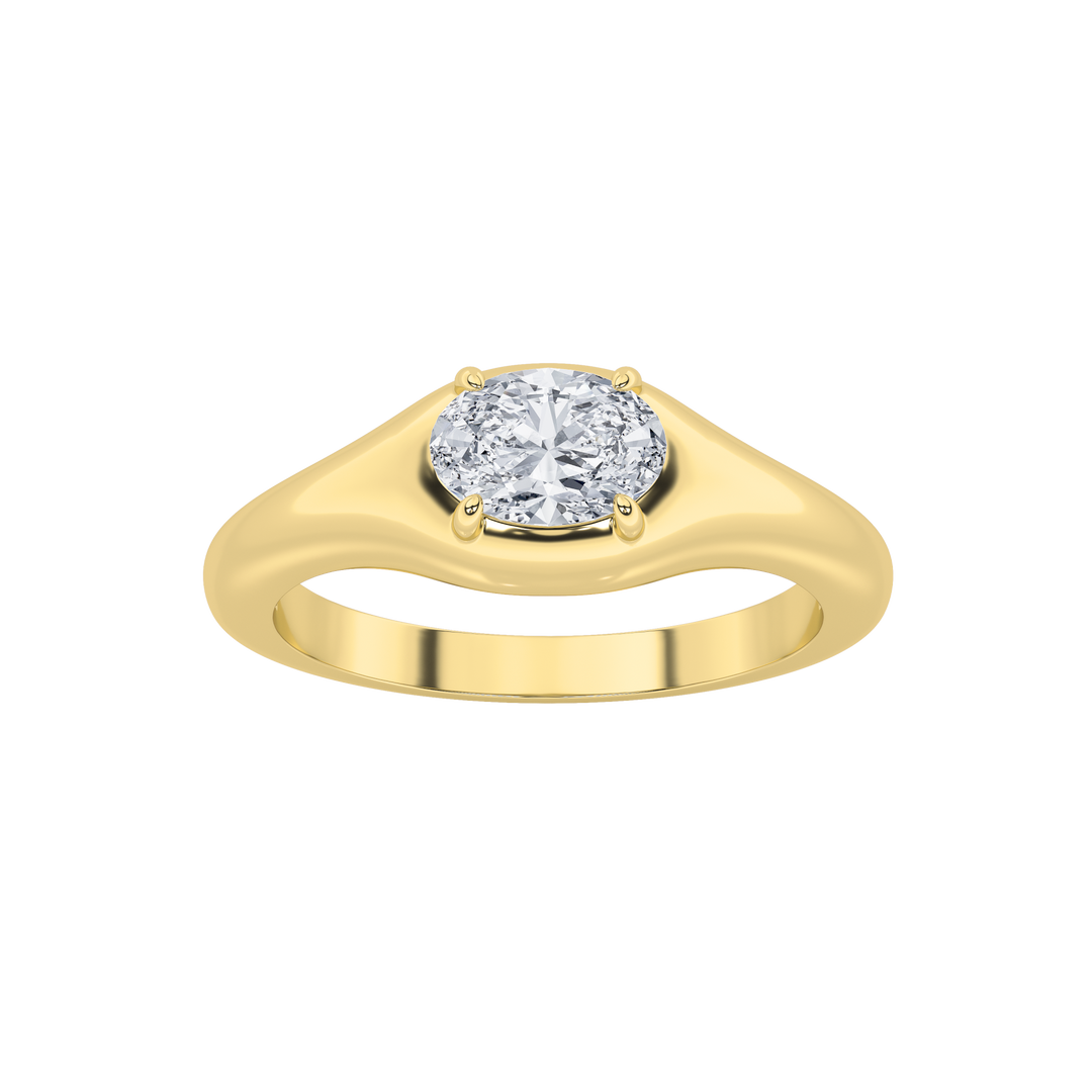 14KY 0.5ct Lab Diamond Oval Solitaire Engagement Ring