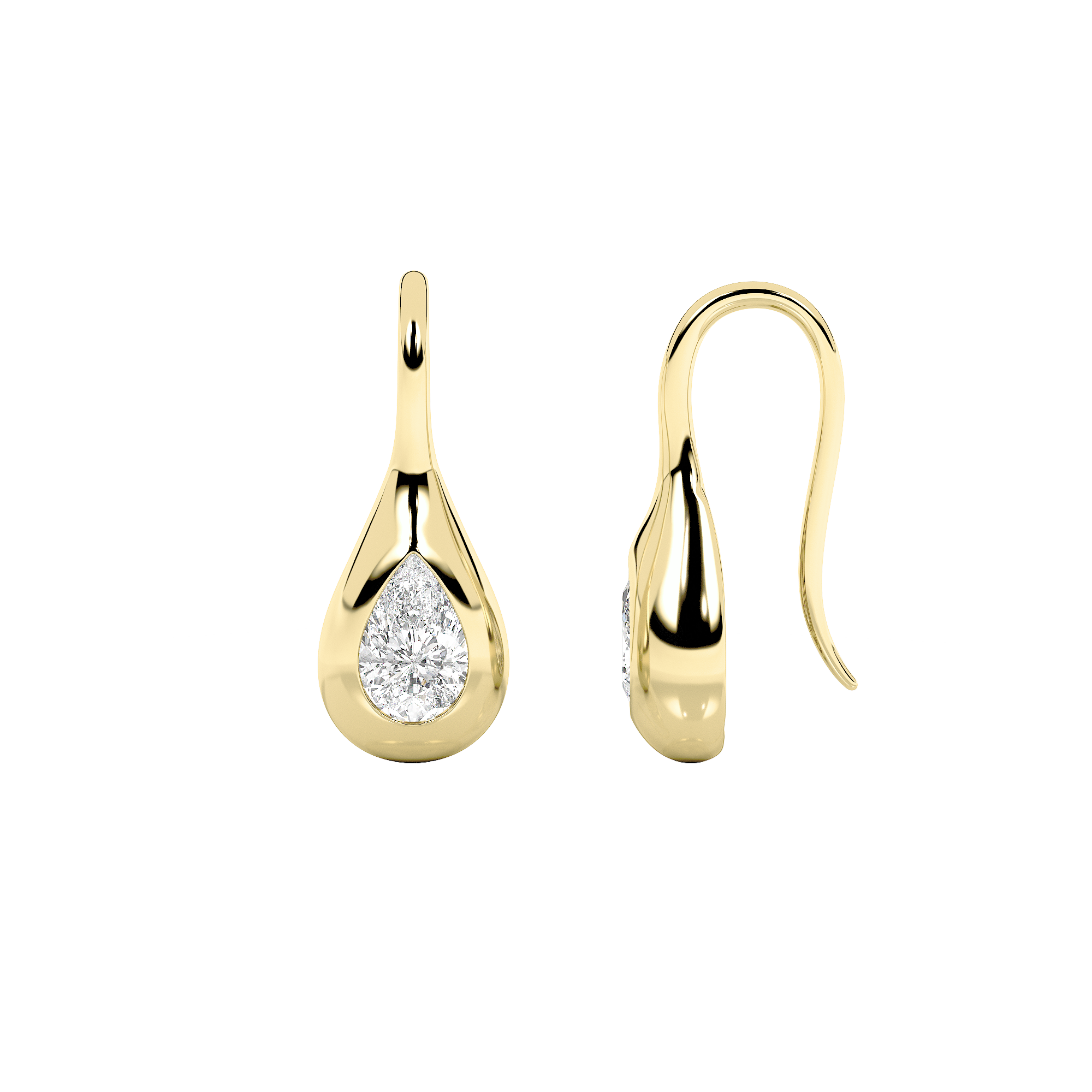 14KY Lab Diamond Dangle Earrings 2ctw F+VS+ Pear Cut