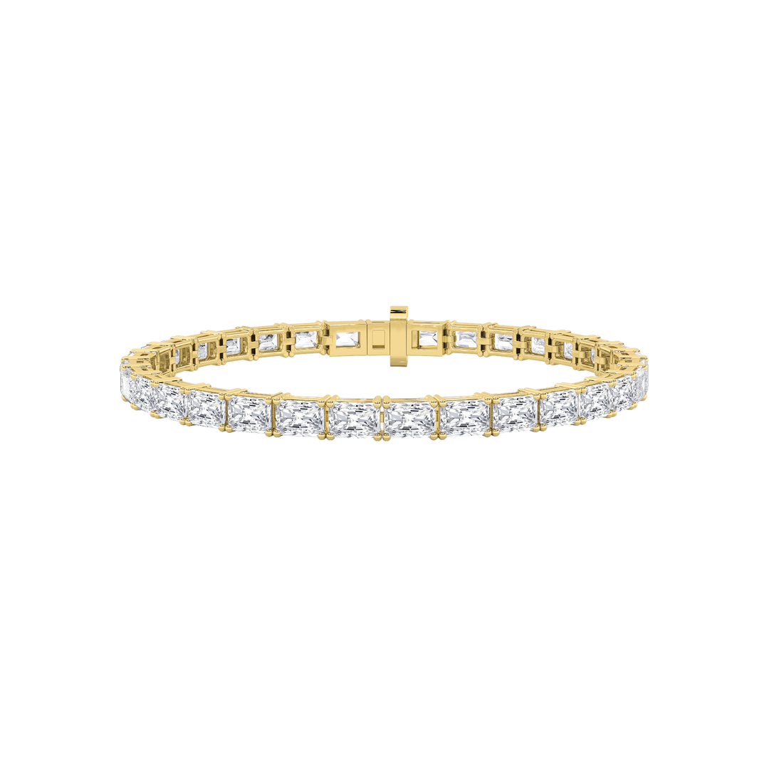 14K Yellow Gold 10ctw Lab Diamond Tennis Bracelet