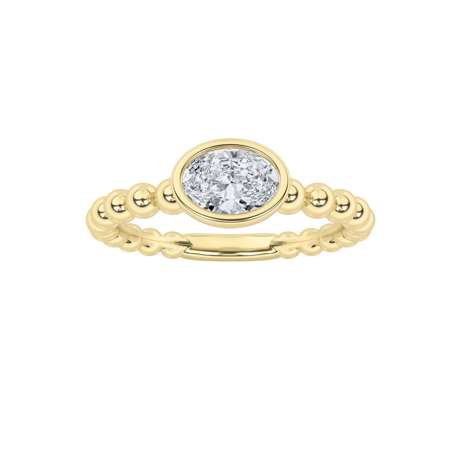 18KY/SIL 0.5ct Lab Diamond Oval Solitaire Ring