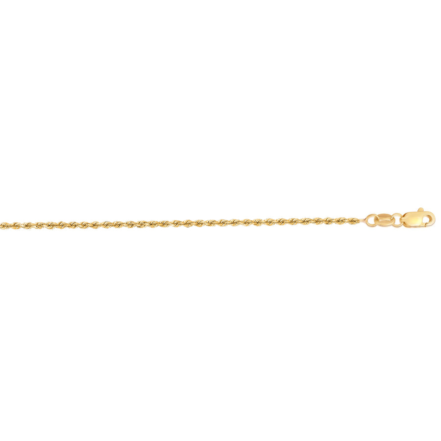 14K Gold 18"" 1.4mm Diamond Cut Royal Rope Chain